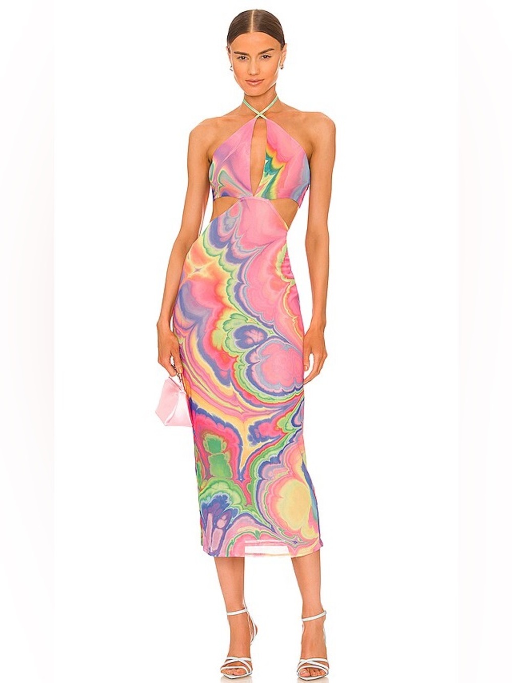 AFRM Abstract Multi Marble Dress